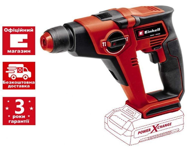 Мощный аккумуляторный перфоратор Einhell TE-HD 18/12 Li-Solo: 1.3 Дж, 18В (без аккума и зарядки) 4513970 фото