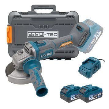 Аккумуляторная угловая шлифмашина PROFI-TEC PPGA203 UltraCore (20В 4а 2шт и зарядка) 007640 фото
