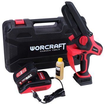 Акумуляторна безщіткова міні-пила ланцюгова WORCRAFT CHS-S20LiBPM (13216) шина 15 см, Батарея + Зарядка + Кейс 13216 фото