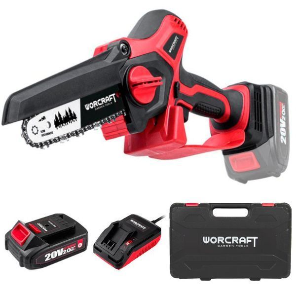 Аккумуляторная бесщеточная минипила цепная WORCRAFT CHS-S20LiBPM (13216) шина 15 см, Батарея + Зарядка + Кейс 13216 фото