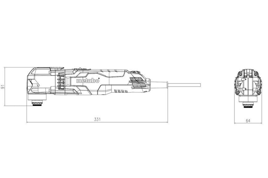 Електриний багатофункціональний інструмент Metabo MT 400 Quick : 400 Вт, реноватор, мультитул 601406000 фото