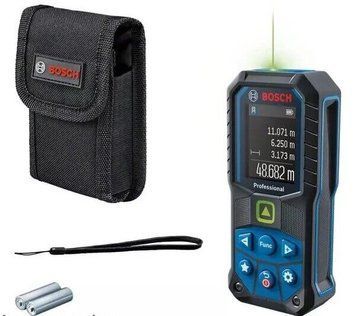 Професійний лазерний далекомір Bosch Professional GLM 50-25 G із чохлом : діапазон вимірювань 0.05&ndash;50 м, колір лазера зелений 0601072V00 фото