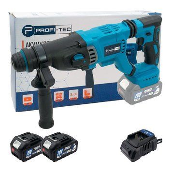 Акумуляторний перфоратор PROFI-TEC PBH201BL POWERLine : з АКБ 2шт-20 V х 4.0 Аh + ЗП, 3.0 Дж 006961 фото