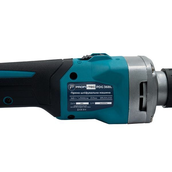 Аккумуляторная прямая шлифмашина PROFI-TEC PDG36BL POWERLine : с АКБ 20V 2 шт по 4.0 Ah+ЗУ 005456 фото