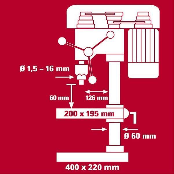 Мощный сверлильный станок Einhell TC-BD 630/1 : 630 Вт, 1.5-16мм сверло (4520597) 4520597 фото