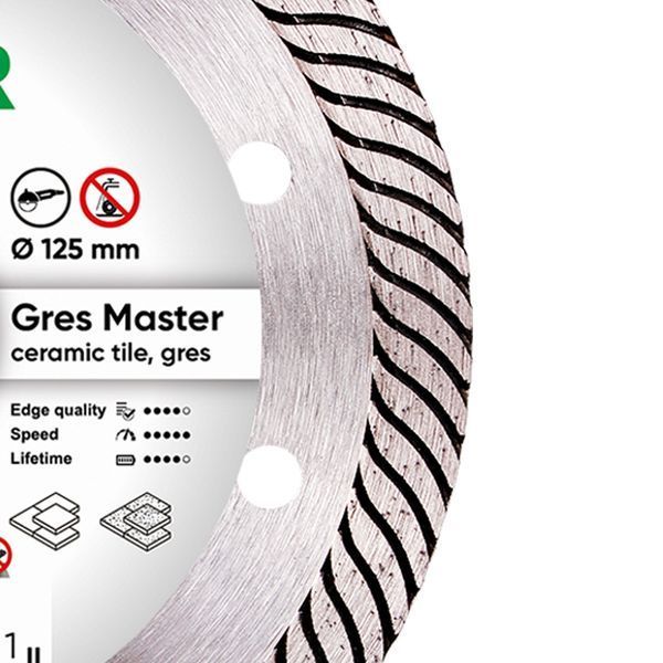 Диск алмазный отрезной Distar 7D 1A1R 125 Gres Master 1A1R 125x1,4/1,0x10x22,23 мм керамогранит 11115160010 фото