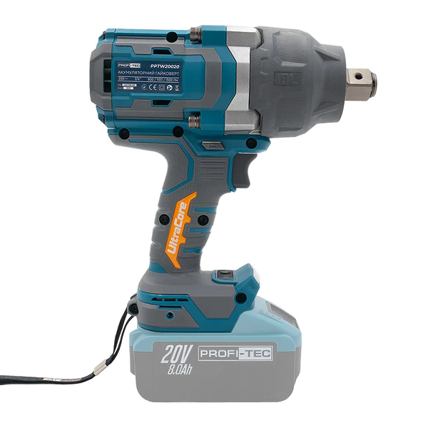 Аккумуляторный гайковерт PROFI-TEC PPTW20020 UltraCore (20В 8а 2шт и зарядка) 007177 фото