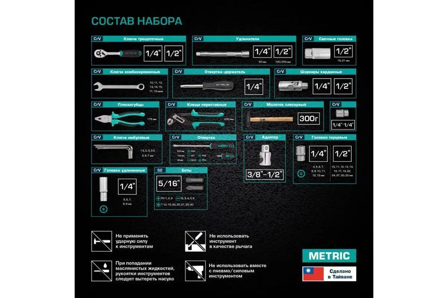 Профессиональный набор ручного инструмента Stels 76 шт. набор ключей для авто и дома 14104 14104 фото