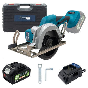 Акумуляторна дискова пила PROFI-TEC PCA1220BL POWERLine : з АКБ 20V 4.0 Ah+ЗП, диск 125 мм, 11000 об/хв 006451 фото