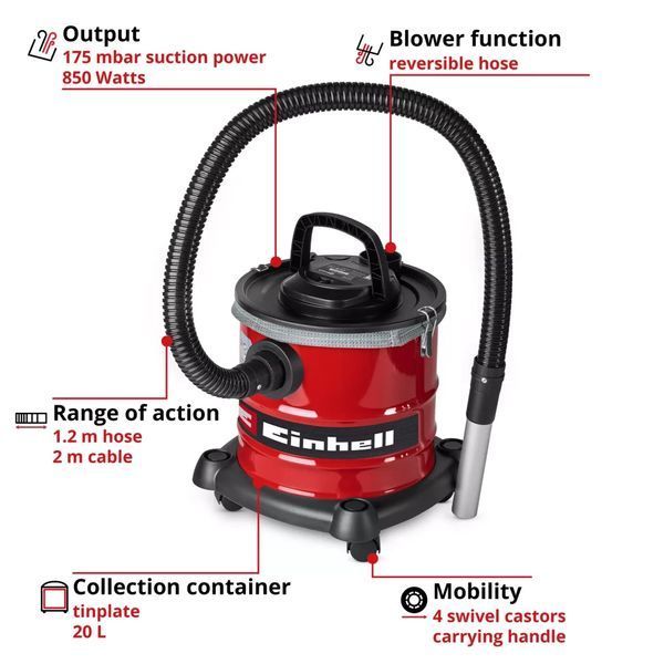 Пылесос EINHELL TC-AV 2032 DW (для золы) 2351667 фото