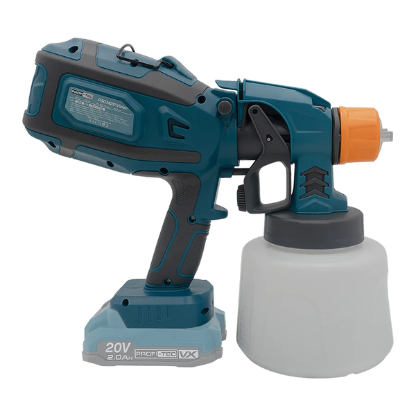 Аккумуляторный краскопульт до 80 DIN PROFI-TEC PSG1420 Vision (2&times;акум (2.0 Ач), зарядное) 008058 фото
