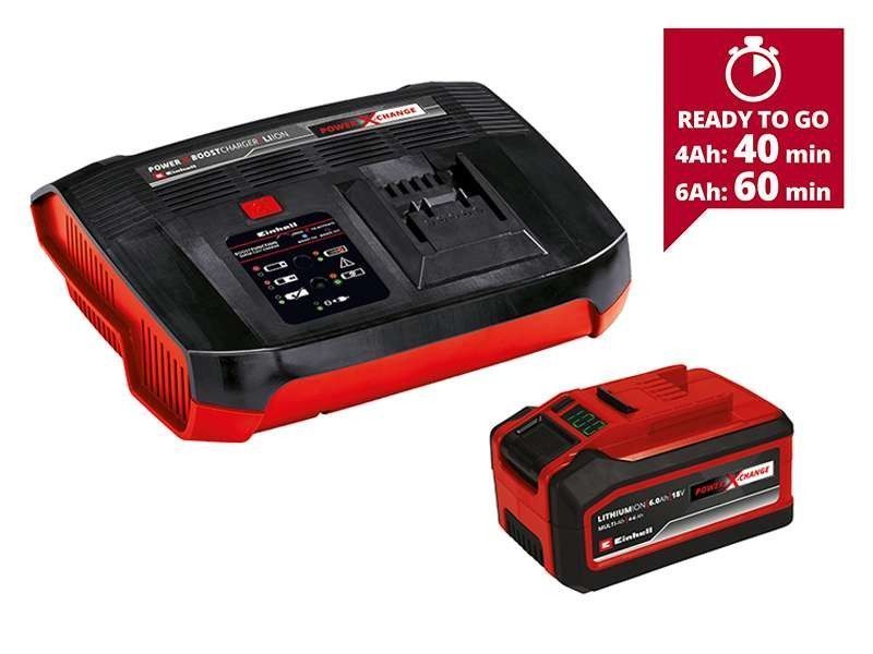 Потужний акумулятор і зарядний пристрій Einhell PXC-Starter-Kit 18V 4-6Ah 6A Boostcharger : час зарядки 60 хв 4512143 4512143 фото