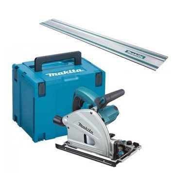 Професійна ручна заглибна дискова пила Makita SP 6000J : 1300 Вт, 165мм, 55мм глибини погружна в кейсі + лінійка 1.5м SP6000J лінійка фото