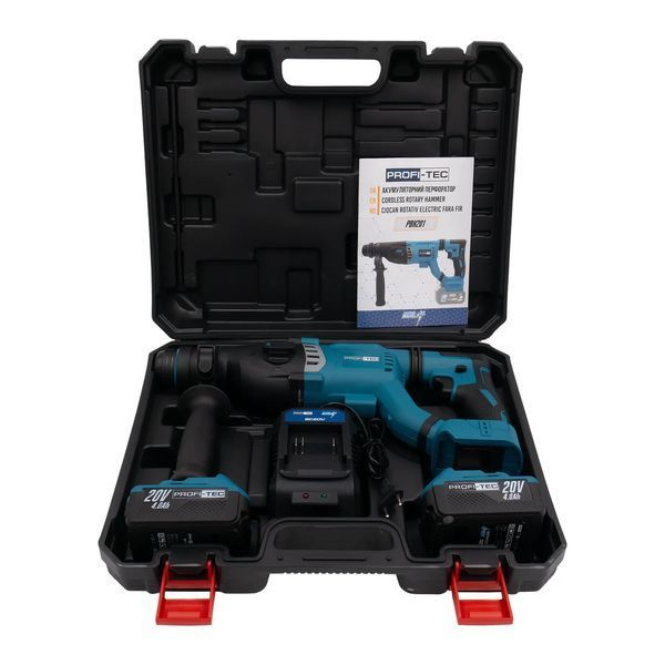 Акумуляторний перфоратор PROFI-TEC PBH201 POWERLine : з АКБ 2шт-20V 4.0 Аh (006286) 006286 фото