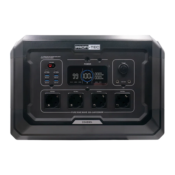 Портативна зарядна станція 2500 Вт PROFI-TEC PPS2500 LiFePO₄ (батарея 2048 Вт&sdot;год) 006855 фото