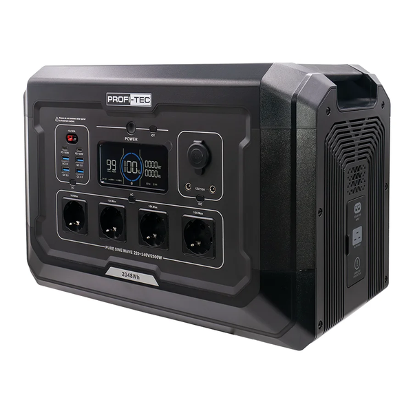 Портативна зарядна станція 2500 Вт PROFI-TEC PPS2500 LiFePO₄ (батарея 2048 Вт&sdot;год) 006855 фото