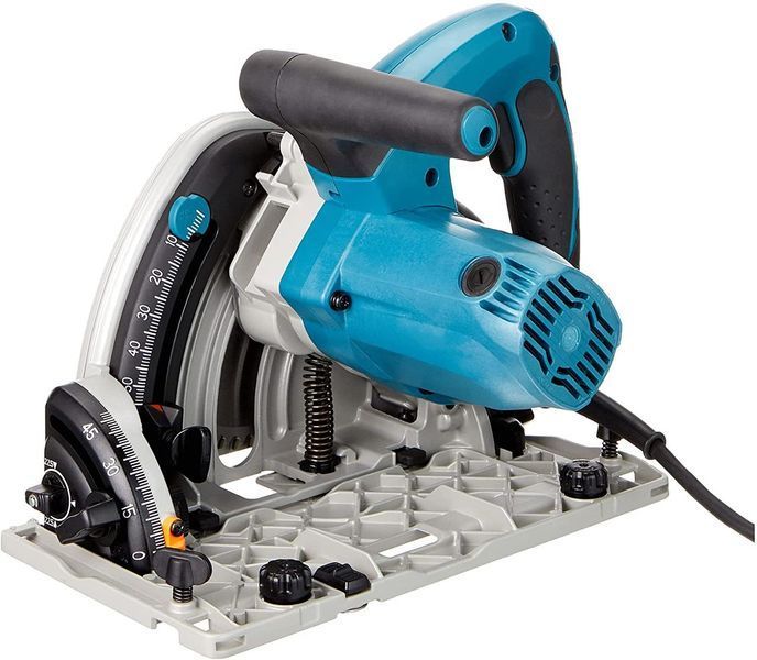 Професійна ручна заглибна дискова пила Makita SP 6000J : 1300 Вт, 165мм, 55мм глибини погружна в кейсі + лінійка 1.5м SP6000J лінійка фото