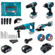 Набір акумуляторний інструментів PROFI-TEC Combo Set 4/3 POWERLine PBH201BL, DTW800BL, DGA20BL, DHP485B: з АКБ 2шт-20V 4.0Ач+ЗП 006654 фото 1