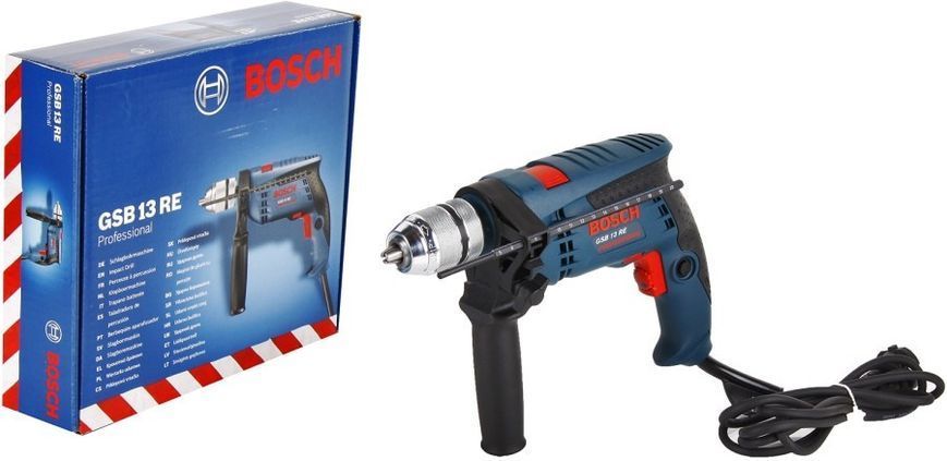 Профессиональная дрель электрическая ударная (электродриль) Bosch GSB 13 RE БЗП 600 Вт 1.5-13мм сверло 0601217100 фото