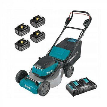 Газонокосарка акумуляторна Makita DLM532PT4 : 18 В акумулятор 4 шт на 5 Ач + зарядка DC18RD DLM532PT4 фото