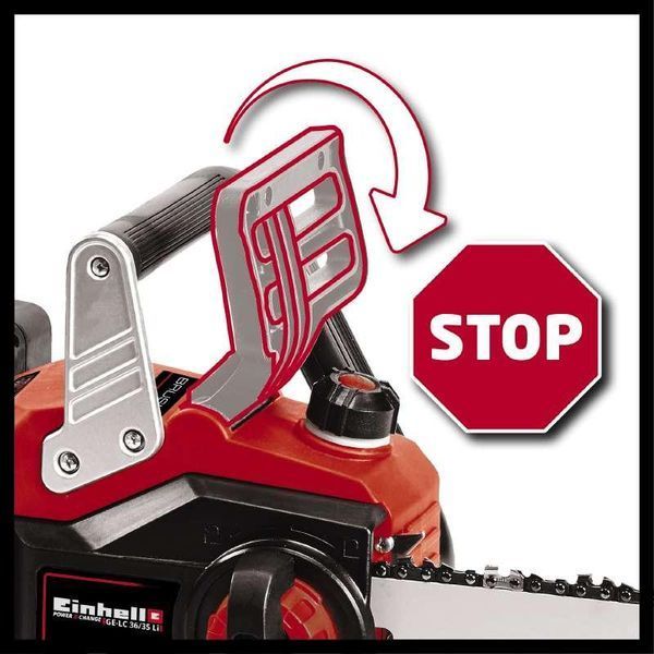 Пила цепная бесщеточная Einhell GE-LC 36/35 Li-Solo + зарядное устройство и 2 аккумулятора 18V 4,0 Ah 4501780, 4512042 (2 шт) фото