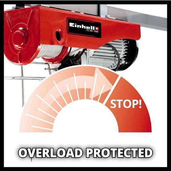Электрический тельфер (подъемник) Einhell TC-EH 1000: 1600 Вт, 1000 кг макс., 18м (2255160) лебедка 2255160 фото