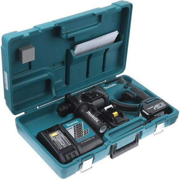 Профессиональный аккумуляторный перфоратор Makita DHR202RX4 : с АКБ 2шт-18V 3 Ач+1,5 Ач, 2 Дж DHR202RX4 фото