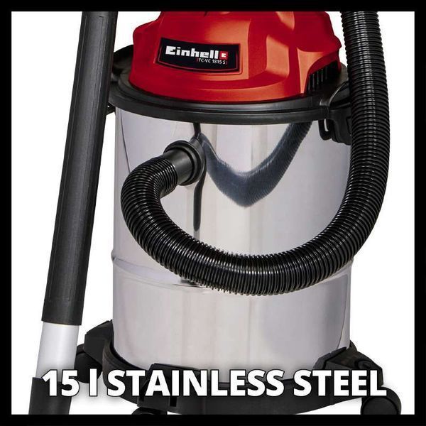 Будівельний пилосос Einhell TC-VC 1815 S, видув/вдув, 180 мБар, вдув/видув, 15 л, 1250 Вт 2342390 фото