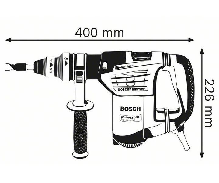 Профессиональный ударный электрический перфоратор Bosch GBH 4-32 DFR : 900 Вт, 4,2 Дж (0611332100) 0611332100 фото