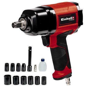 Професійний гайковерт пневматичний ударний для автосервісу Einhell TC-PW 610 : 610 Hm, 142 л/хв пневмо гайковерт 4138960 4138960 фото