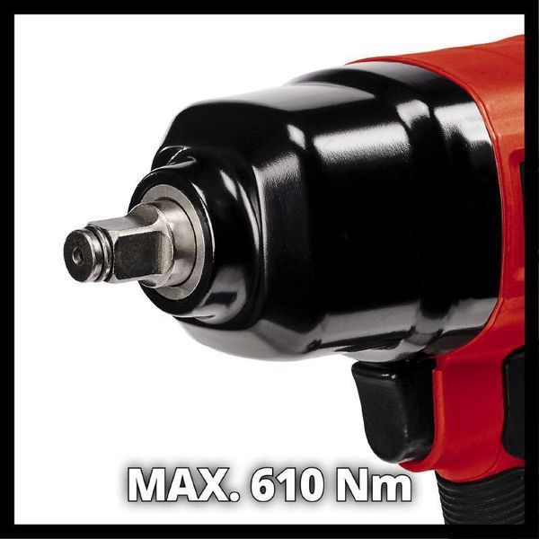Професійний гайковерт пневматичний ударний для автосервісу Einhell TC-PW 610 : 610 Hm, 142 л/хв пневмо гайковерт 4138960 4138960 фото