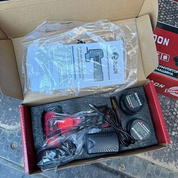 Мощная аккумуляторная угловая мини болгарка Edon OAG-20/76 OL: с АКБ 12 V, 2шт-2.0Ah, диск 76 мм OAG-20/76 OL фото