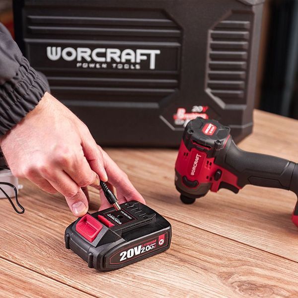 Акумуляторний безщітковий гвинтоверт ударний WORCRAFT CIS‑S20LiBM‑260 (13274) з АКБ та ЗП і кейс, Крутний до 260 Нм 13274 фото