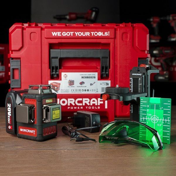 Аккумуляторный лазерный уровень в кейсе 3D WORCRAFT XCUBE026 (13279) 13279 фото