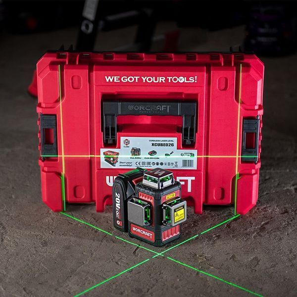 Аккумуляторный лазерный уровень в кейсе 3D WORCRAFT XCUBE026 (13279) 13279 фото