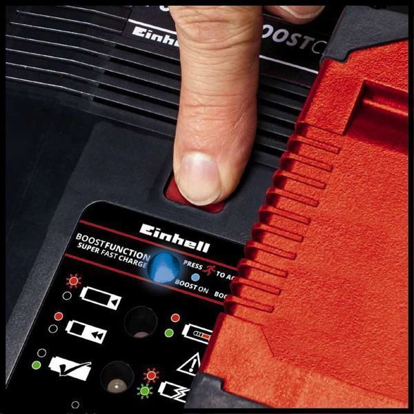 Потужний прискорений зарядний пристрій до акумуляторів Einhell 18V Power-X-Boostcharger 6 A : зарядний струм 6 А (4512064) 4512064 фото
