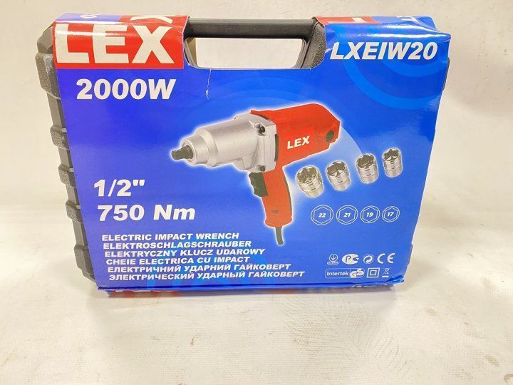 Мощный гайковерт ударный электрический LEX LXEIW20 : 1/2", 2000 Вт, 700Нм, Польша LXEIW20 фото