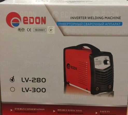Інверторний зварювальний апарат Edon LV-280, 4,6 кВт, ККД 85%, електрод 1,6-5,0 мм, зварювальний струм 280 А, LV-280 фото