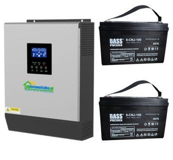 Сонячний фотоелектричний інвертор OFF-GRID PWM3KW50A PWM 3 KW + WiFi + акумулятор Bass Polska AGM BP-5976 (х2) KPWM3KW50A фото