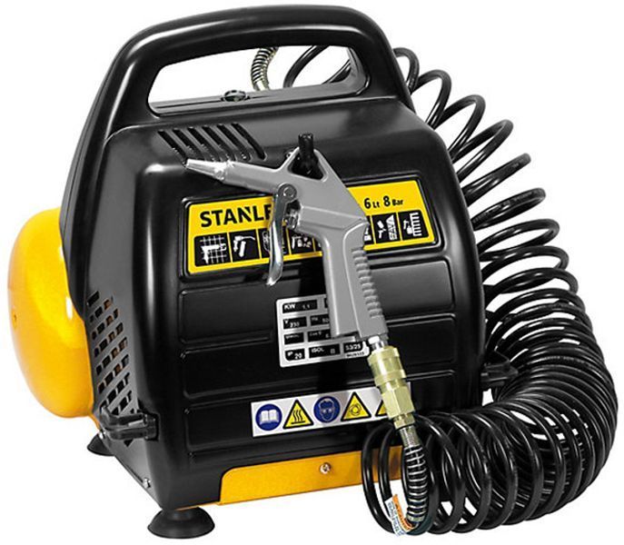 Потужний компресор повітряний безмасляний STANLEY DN200/8/6 : 1.1 кВт, 6 л, 180 л/хв DN200/8/6 фото