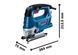 Профессиональный электрический лобзик Bosch GST 750: 520 Вт, глубина реза 75 мм, вес 2.3кг 06015B4121 фото 3