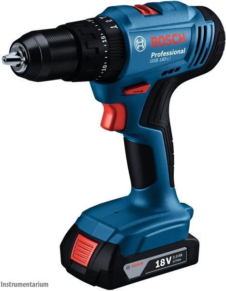 Потужний акумуляторний ударний дриль-шурупокрут Bosch Professional GSB 183-LI із АКБ 18V 2.0Ah, з/п у кейсі 06019K9101 фото