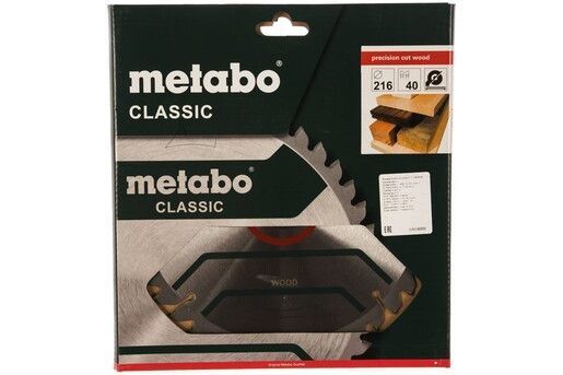Диск пильний 216 х 30 (40Т) Metabo Precision cut Classic (628060000) 628060000 фото