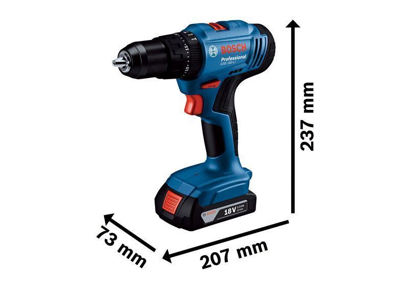 Потужний акумуляторний ударний дриль-шурупокрут Bosch Professional GSB 183-LI із АКБ 18V 2.0Ah, з/п у кейсі 06019K9101 фото