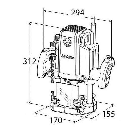 Фрезер вертикальний Makita RP2301FCX 2100 Вт, 12мм, з гальмом і регулятором обертів RP2301FCX фото