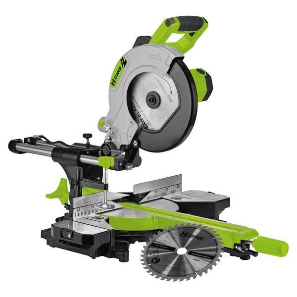 Торцовочная пила с протяжкой Zipper ZI-KGS255DS (2 кВт (230 В), диск 255мм, лазер) ZI-KGS255DS фото