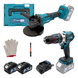 Аккумуляторный набор инструментов PROFI-TEC Combo Set 2/9 POWERLine (PGA202, DHP485BL) (2&times;аккум. (4.0 Ач), зарядный) 007150 фото 1