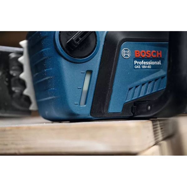 Профессиональная аккумуляторная цепная пила Bosch GKE 18V-40 Professional с АКБ 18V 4Ah+ЗП 06008D3000+1600A01B9Y фото