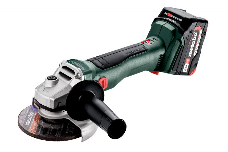 Мощная аккумуляторная болгарка Metabo W 18 L BL 9-125: с АКБ 2шт-18В/4,0Ач, 125мм диск (602374510) 602374510 фото