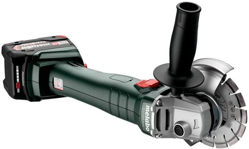 Мощная аккумуляторная болгарка Metabo W 18 L BL 9-125: с АКБ 2шт-18В/4,0Ач, 125мм диск (602374510) 602374510 фото